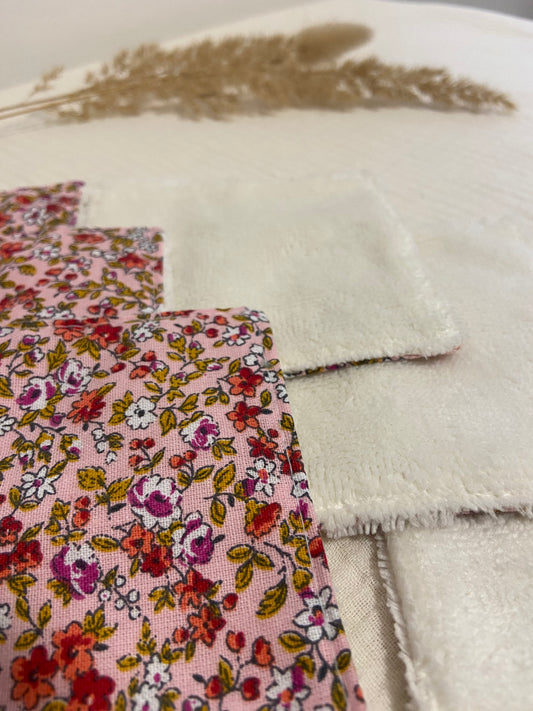 🌸 Cotons lavables en éponge bambou - lot de 6