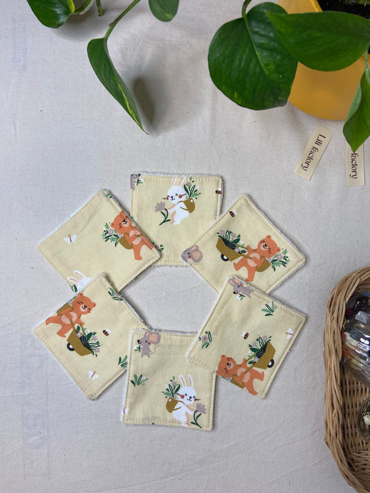 🐣 Cotons lavables en éponge bambou - lot de 6